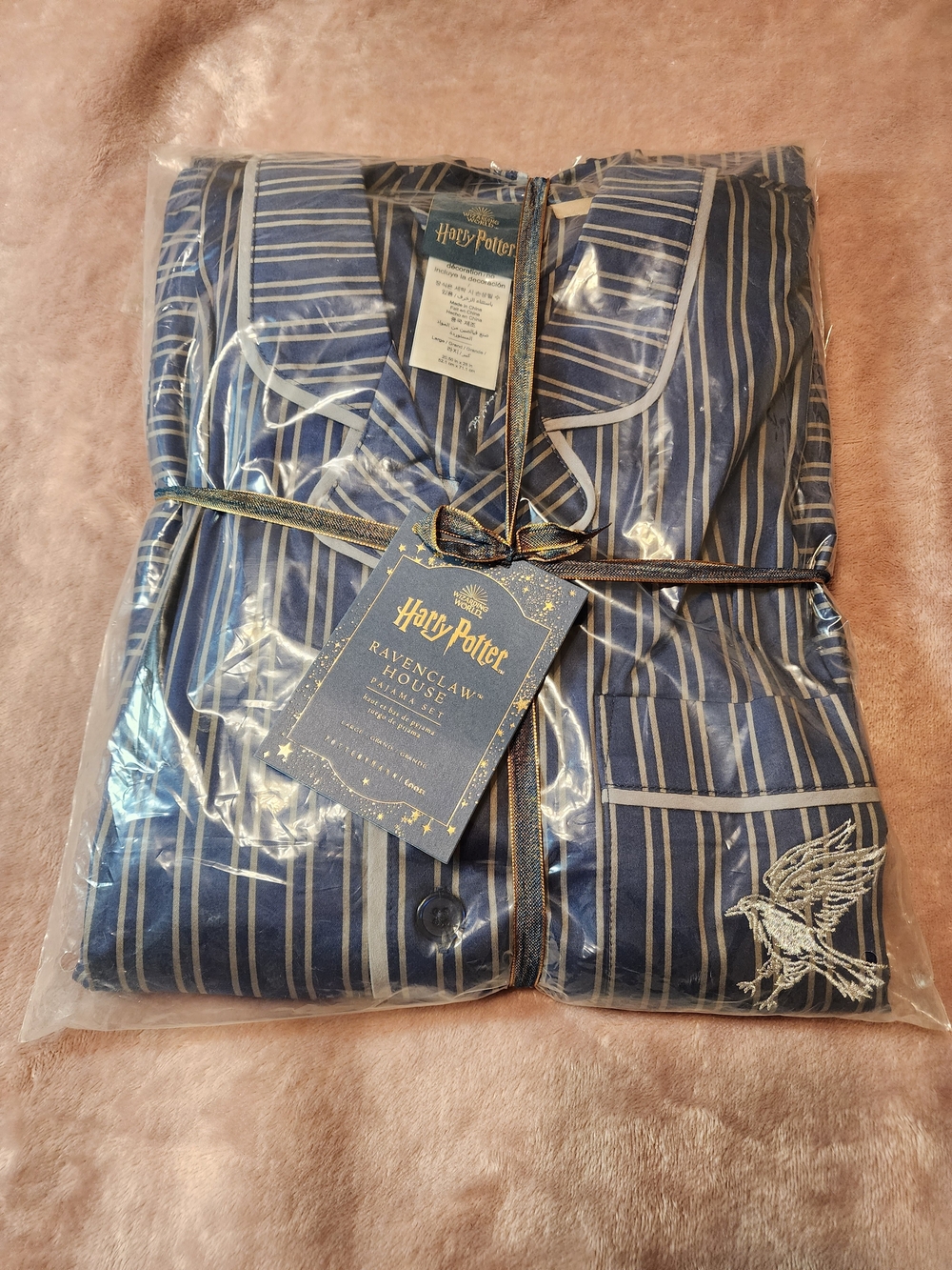 Warner Bros. Ravenclaw Striped Blue Cotton Pajama Set